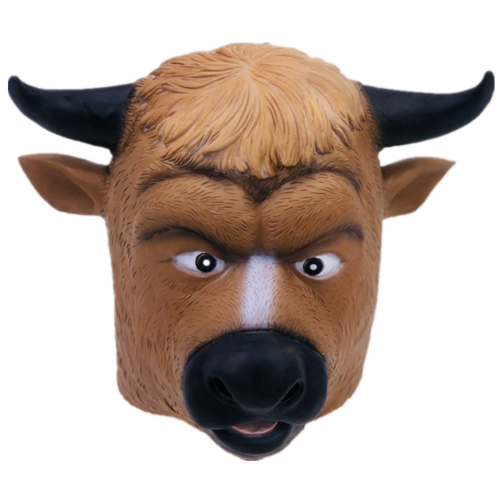 新大话西游牛魔王头套动物牛头面具黄牛乳胶道具牛年年会派对装扮