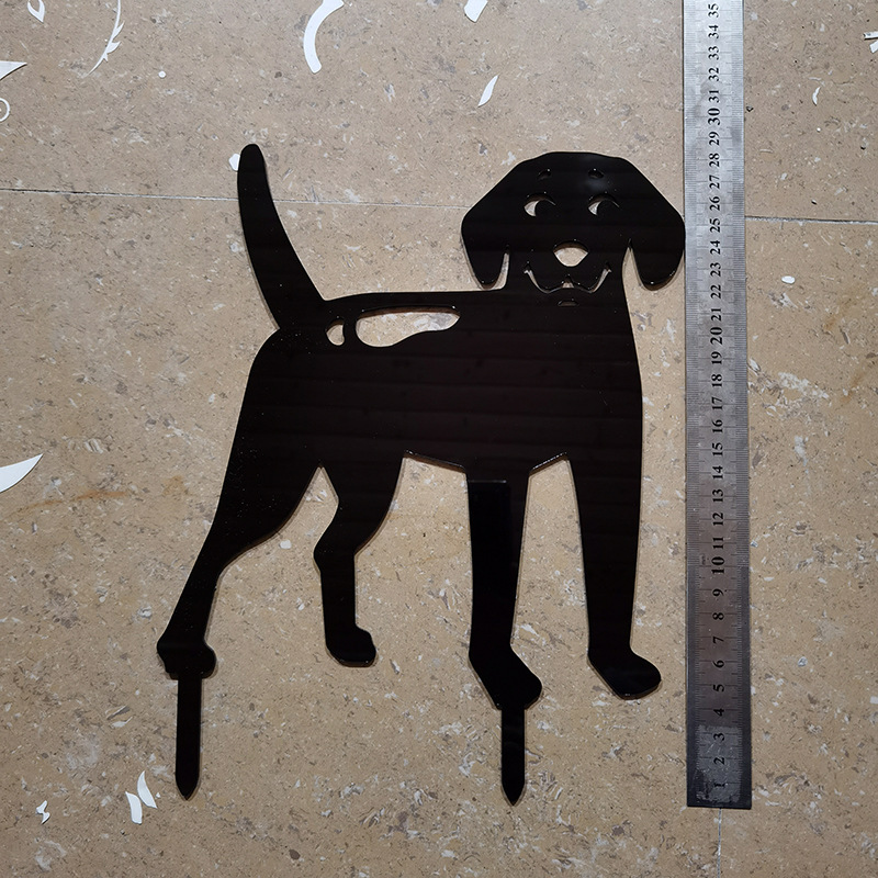 亚克力创意田园摆放 花园庭院狗狗插牌 户外草坪插牌 yard art