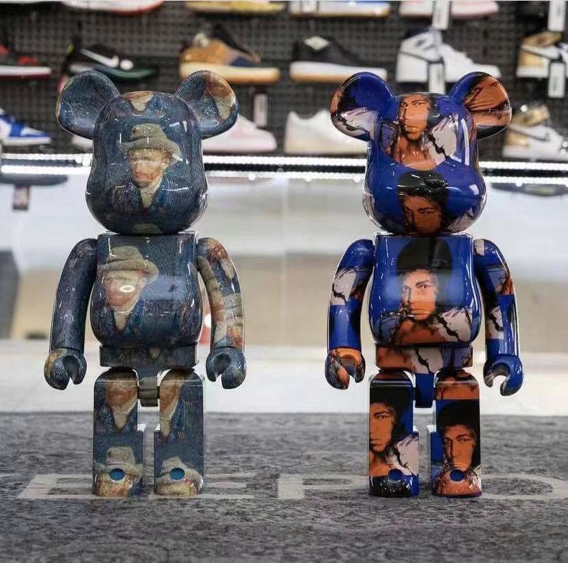 bearbrick 400%andy warhol拳王 阿里亚克力盒摆件潮流玩具公仔