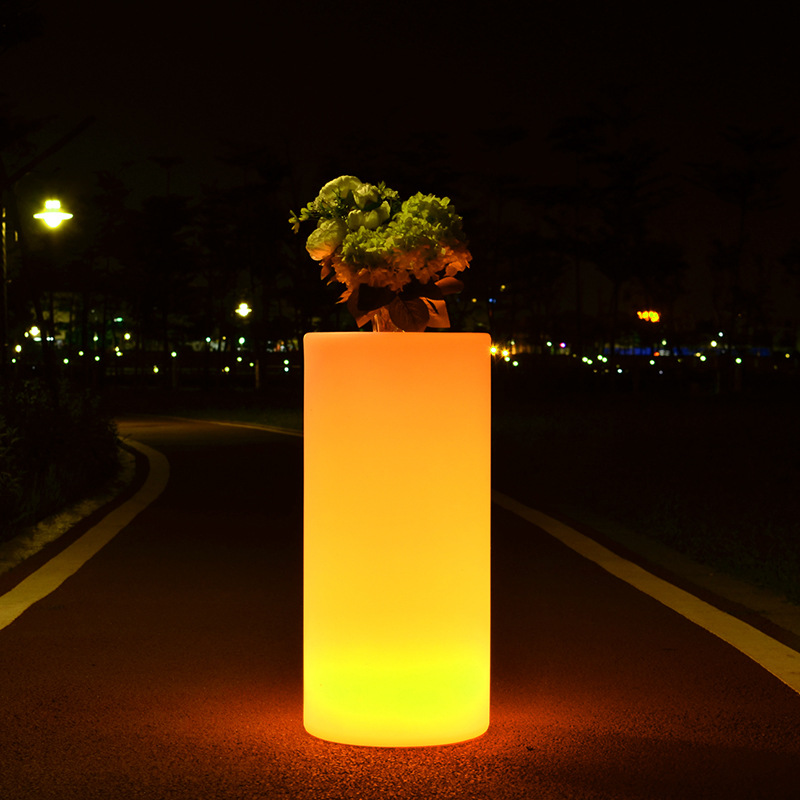 2021发光柱子led圆柱形花盆户外g防水景观灯落地灯引路灯活动展览