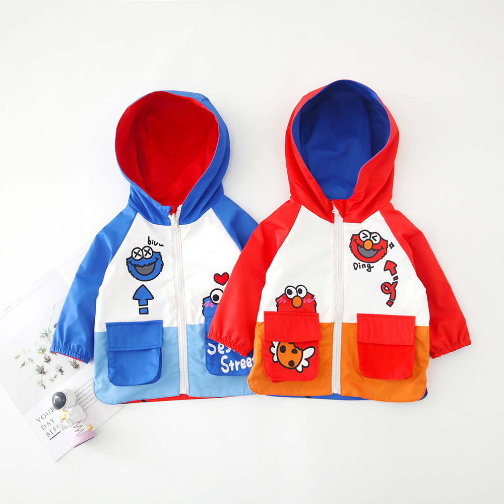 童装一件代发 2022年婴童男女童卡通印花拉链连帽双面穿外套dy253