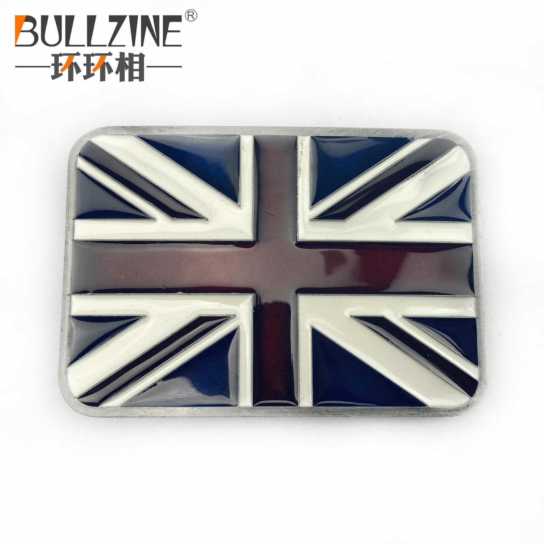 bullzine 锌合金英国国旗皮带扣fp-02623 复古西部牛仔腰带扣