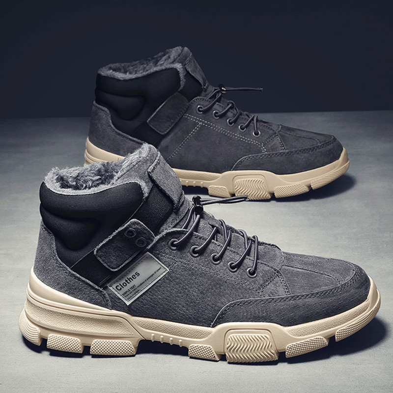 冬季男鞋2020新款加绒保暖棉鞋马丁靴男雪地靴高帮潮鞋男士休闲鞋