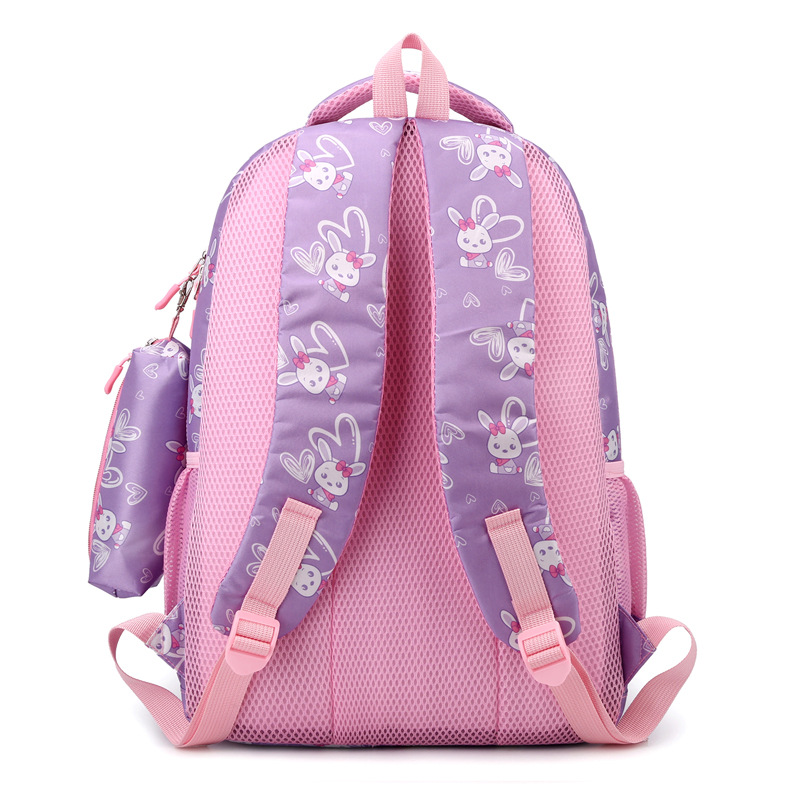 Cross-Border Foreign Trade Two-Piece Set Pencil Case Korean Cartoon Schoolbag Male Korean Backpack Girl Primary School Student Campus Backpack