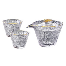 OF9D冰露系列描金玻璃茶杯加厚耐热功夫茶具套装盖碗公道杯泡茶壶