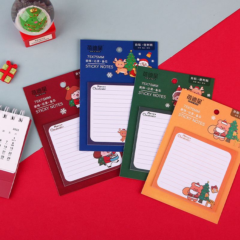 Christmas Sticky Notes Notepad Message Post Student Stationery Creative Note Pad Office Sticky Notes Wholesale