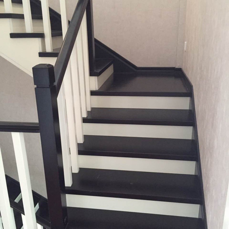 楼梯扶手家用楼梯黑白款简约别墅护栏板阁楼旋转楼梯一件代发