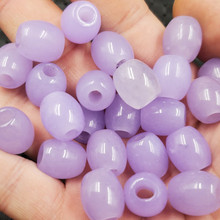 玉石挂件紫罗兰路路通挂件石英岩玉路路通吊坠紫色桶珠挂件项链坠