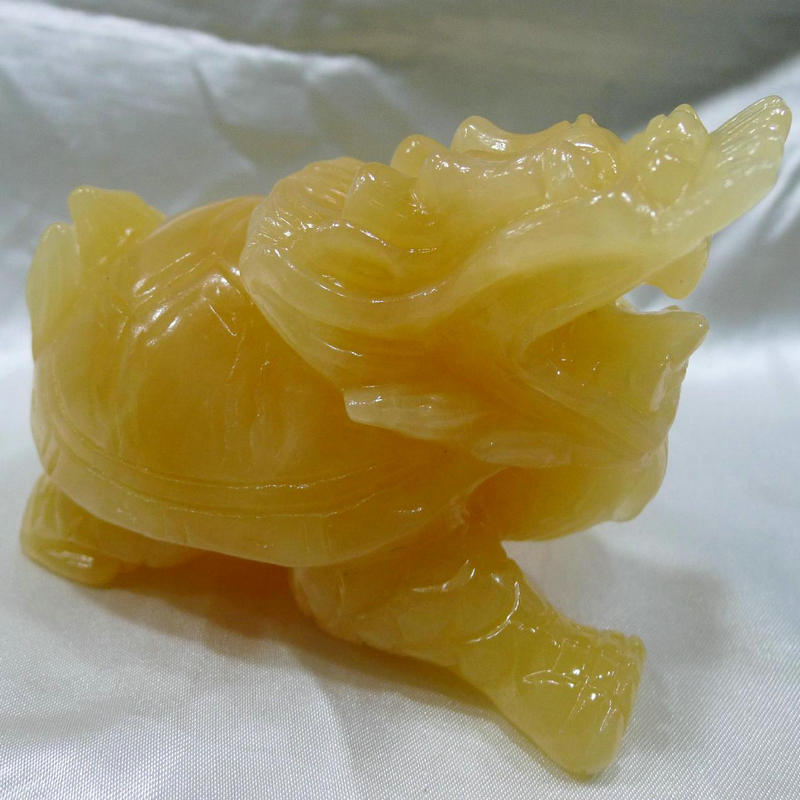 信宜玉器玉石米黄玉龙龟工艺摆件 吉祥摆件办公室工艺品摆件