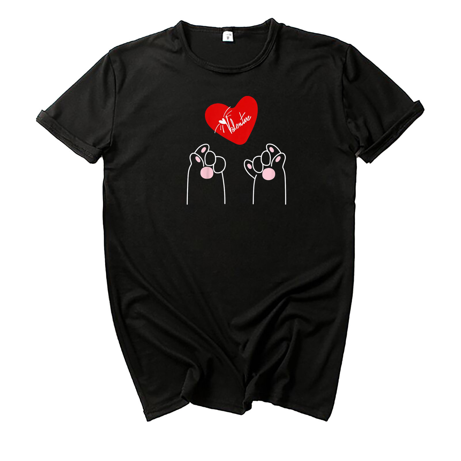 短袖t恤可爱猫猫 圆领上衣日系森女系20220年春夏新款 甜美可爱简约