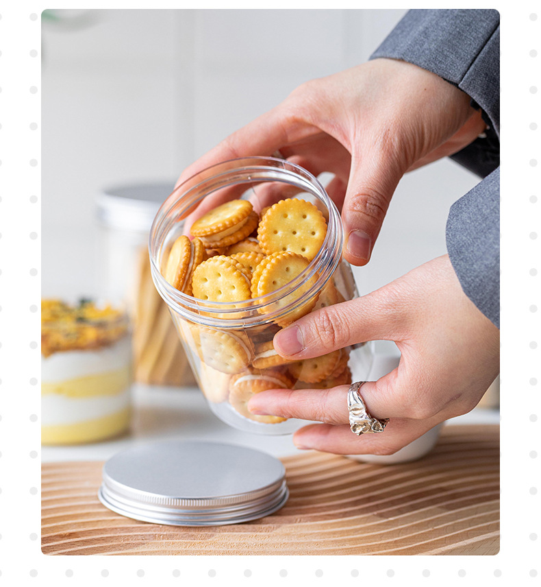5(mm)容量金色铝盖圆形饼干罐