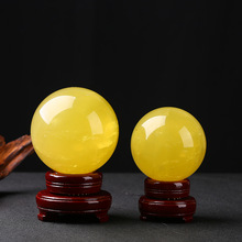 天然黄水晶球摆件黄色水晶家居客厅玄关办公桌工艺品水晶原石