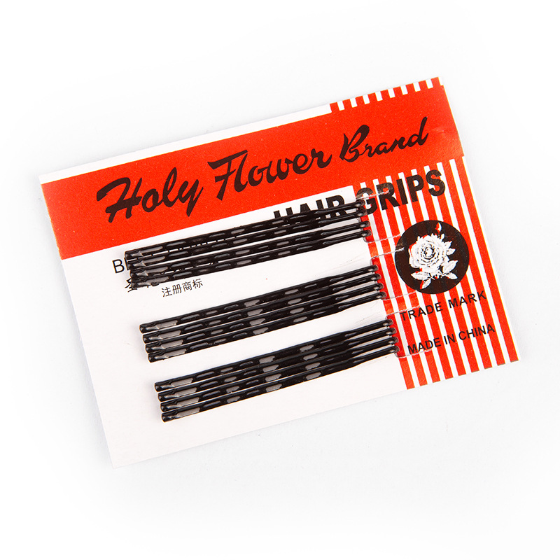 跨境批发一字夹黑色喷漆钢丝发夹刘海碎发卡影楼盘发边夹新娘发饰