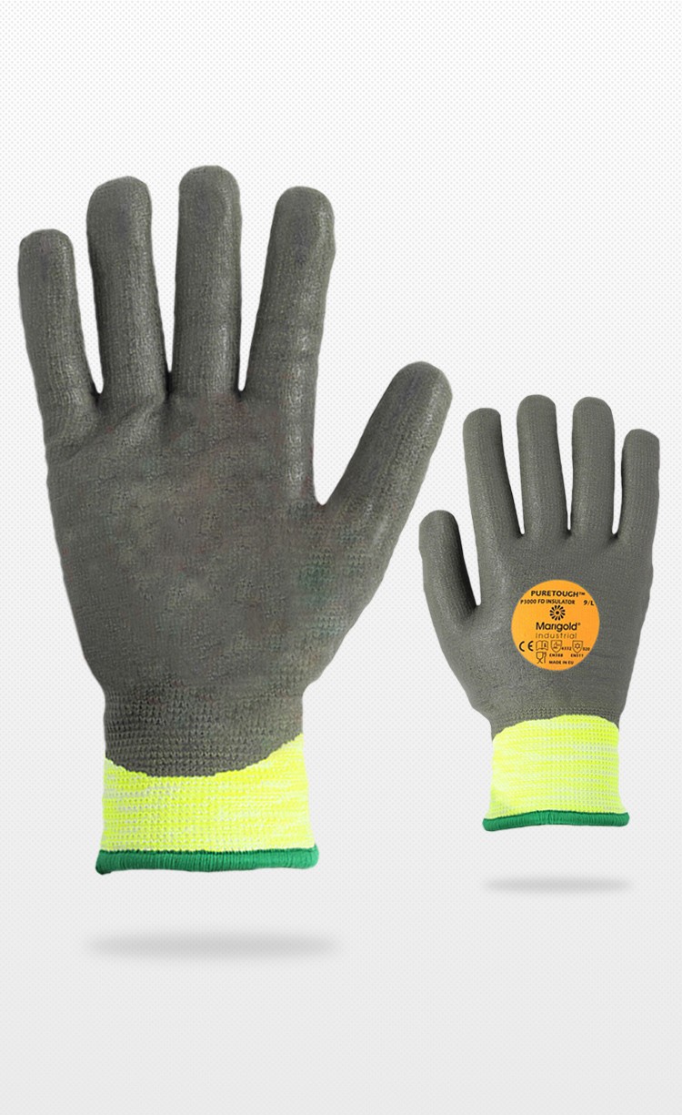 安思尔p3000fd水基pu和丁腈涂层耐磨耐低温手套防寒防冻防护手套