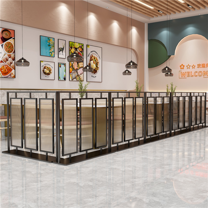 可移动矮隔断墙烧烤店火锅城长虹玻璃小屏风办公室休闲吧卡座遮拦
