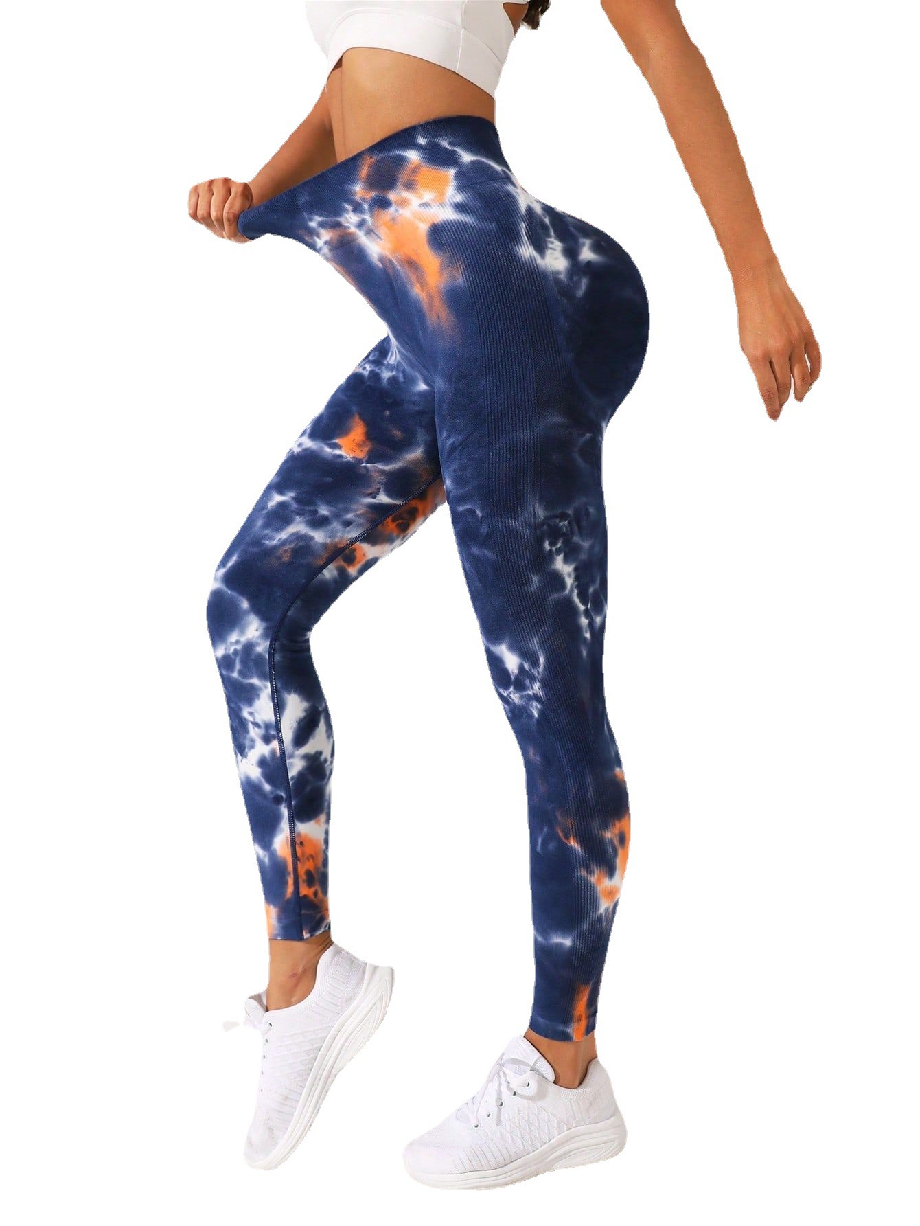 Amazon 2023 Outdoor Sports Three-Color Sports Trousers Hand-Painted Digital Printing Trousers Women's Fitness Slim Legs