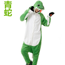 生肖蛇卡通动物连体睡衣成人卡通动物法兰绒演出服儿童青蛙onesie