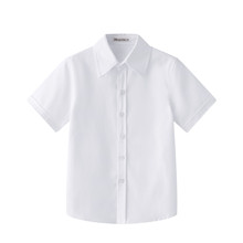 儿童短袖衬衫白小学生校服表演服宝宝白衬衣中大童时尚夏季薄上衣