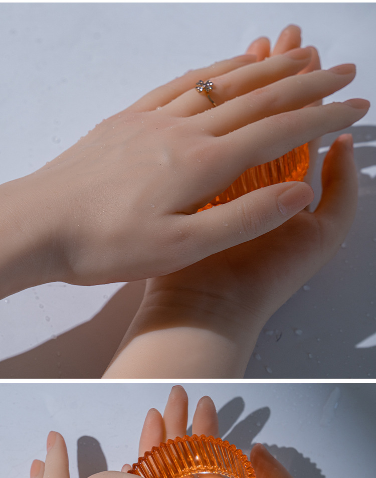 硅胶练习手模型带关节可弯曲拍摄影视道具假手模型硅胶长手tgcs