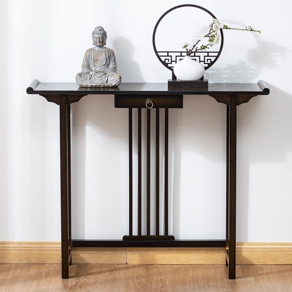 楠竹供桌佛桌家用玄关台竹中式实木香案台佛像财神桌摆件供奉台