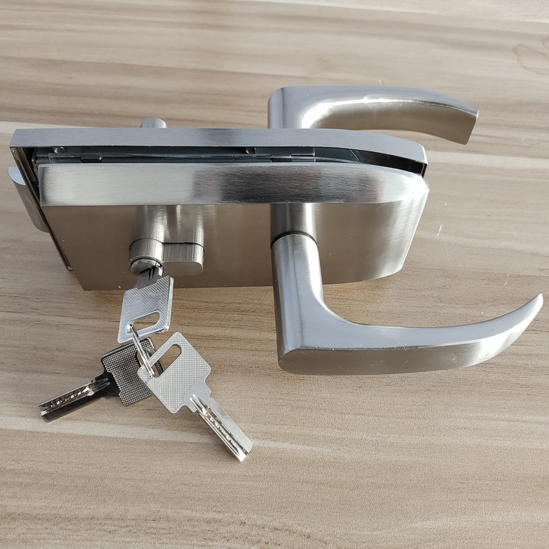 单开门玻璃门锁办公室高隔断玻璃执手锁百叶高隔间单开缺口执柄锁