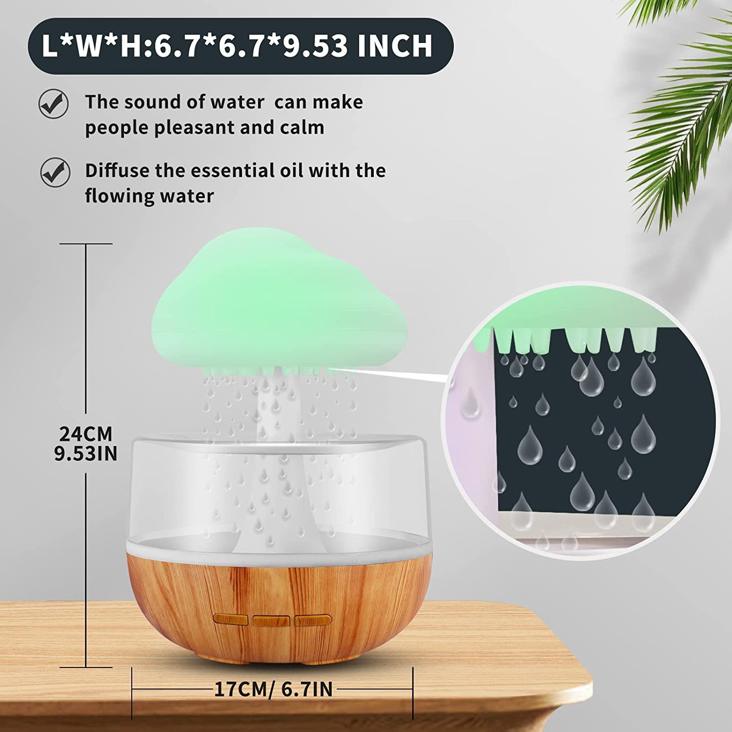 Cross-Border Hot Colorful Gradient Ambience Light Rain Cloud Humidifier Mushroom Lamp Bedroom Decoration Raindrop Clouds Aroma Diffuser