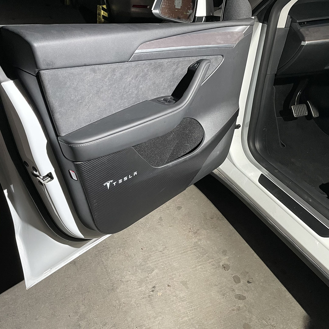 适用于特斯拉model3/y车门防踢垫内饰防护model3y改装 配件装饰