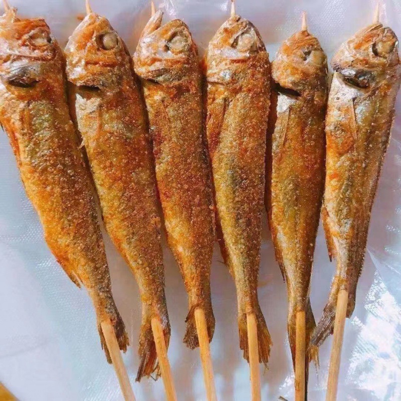 黄鱼湖北小黄鱼烧烤小串网红秘制油炸商用半成品代发味烧烤小黄鱼