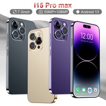 跨境手机 I15 pro max 7.3英寸真4G 八核 安卓10  8MP+13MP 6+128