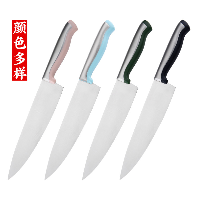 瑞泰新款西式厨师刀具套装粉色蓝色不锈钢胶柄外销刀具套装批发