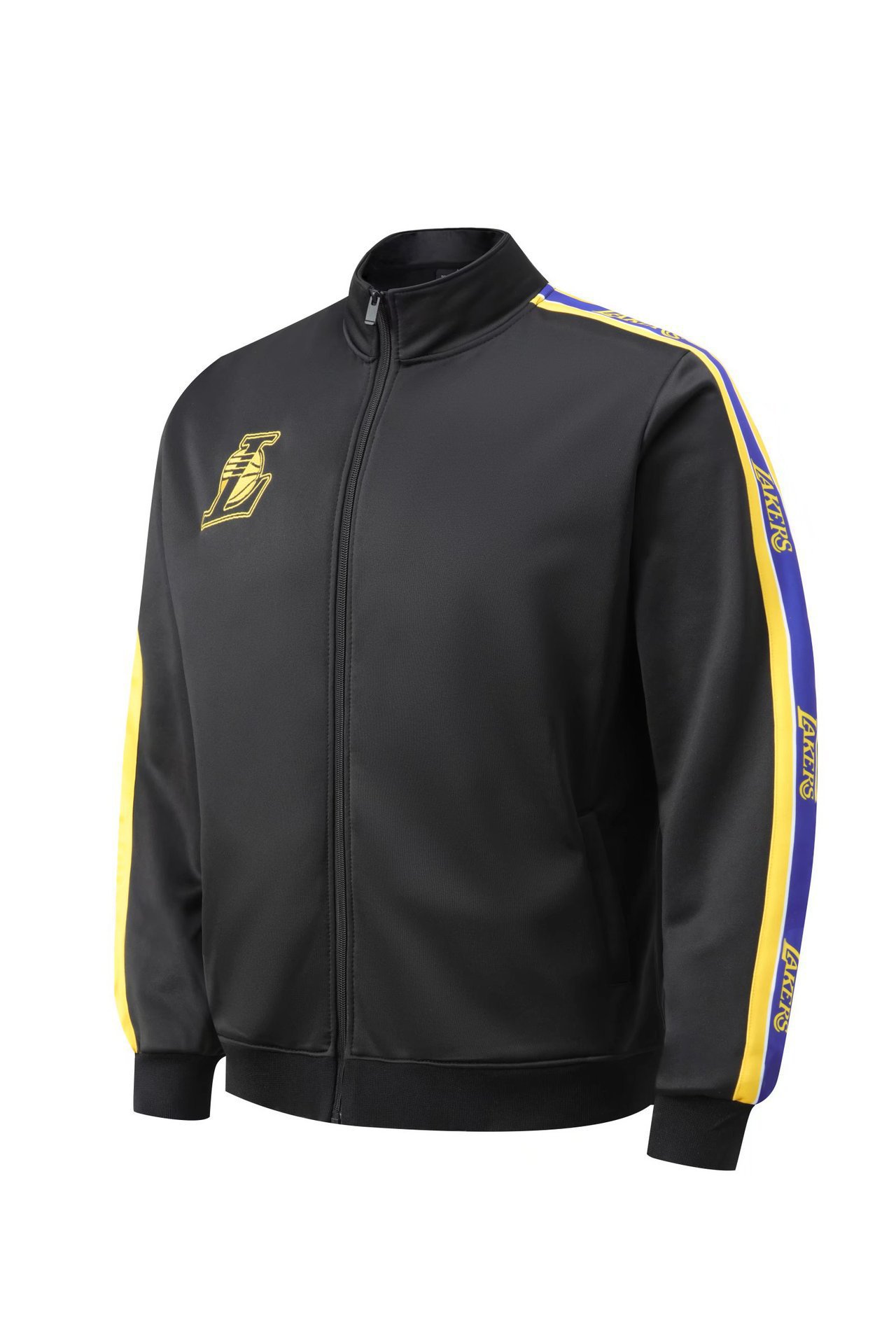 湖人黑灰2色刺绣拉链外套男秋冬篮球外套nba出场服厂家批发-阿里巴巴