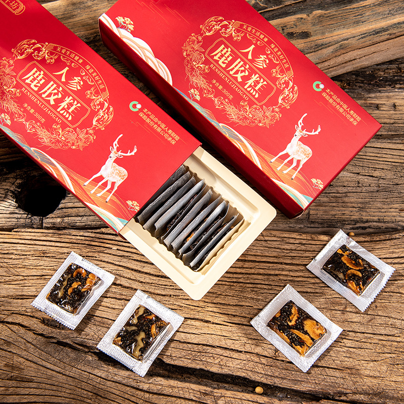 山东原厂人参鹿胶糕礼盒装即食人参鹿胶糕支持一件代发全国包邮