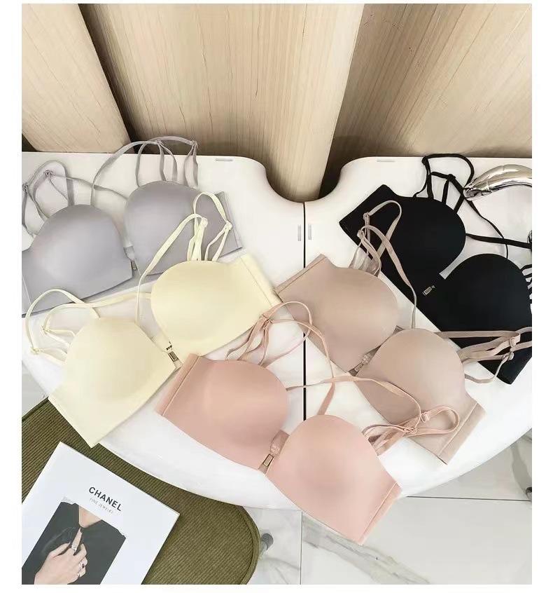 小红书热推日系美背前扣内衣女小胸罩聚拢无钢圈调整型文胸罩上托