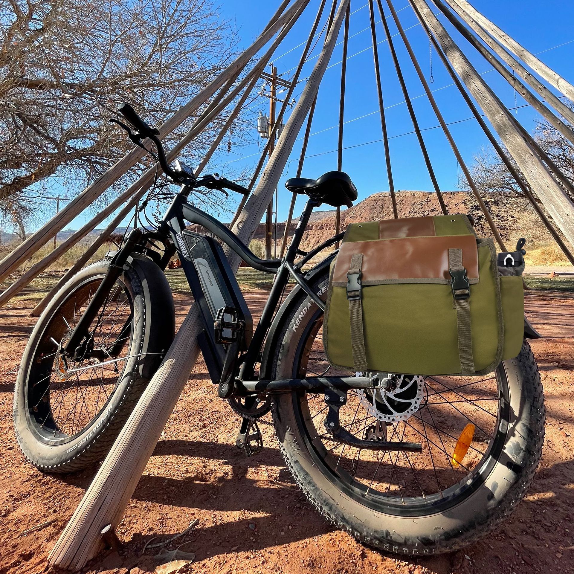 新款自行车后驮包重量袋山地车载物袋帆布口袋款亚马逊一件代发