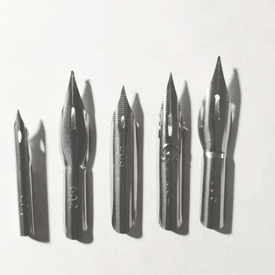 蘸水笔尖钢笔笔头钢笔配件美工笔书法笔尖长刀研可按需