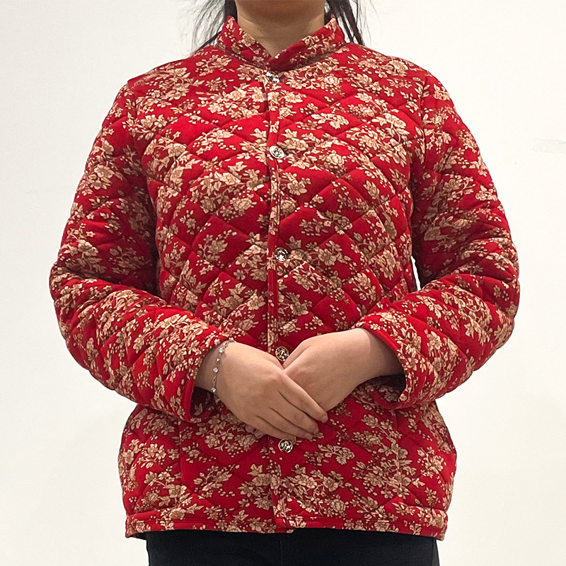 厂家直供妈妈装驼绒秋冬款花棉衣中老年奶奶棉袄地摊货源批发棉服