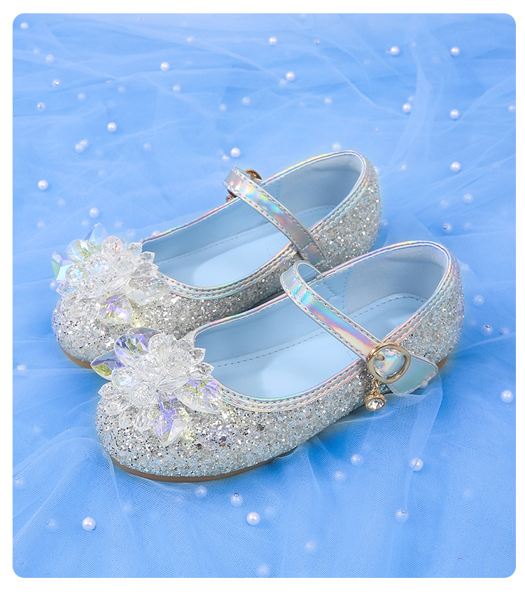 女童公主鞋2021春季新款儿童单鞋韩版平底软底鞋水晶鞋子中大童鞋