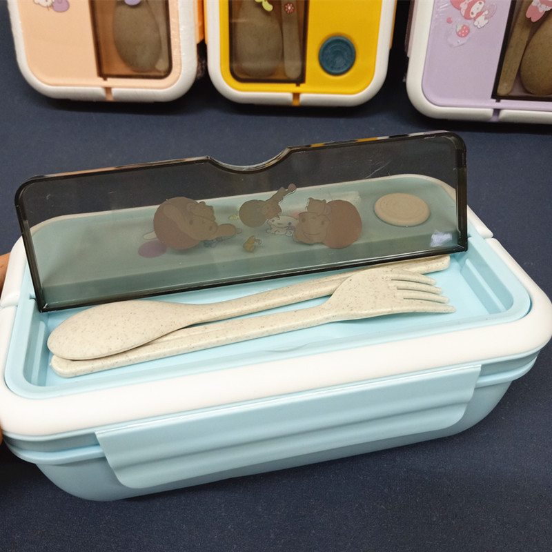 Children's Cute Sanrio Plastic Compartment Lunch Boxes Microwaveable Student Portable Lunch Box Office Worker Crisper Batch