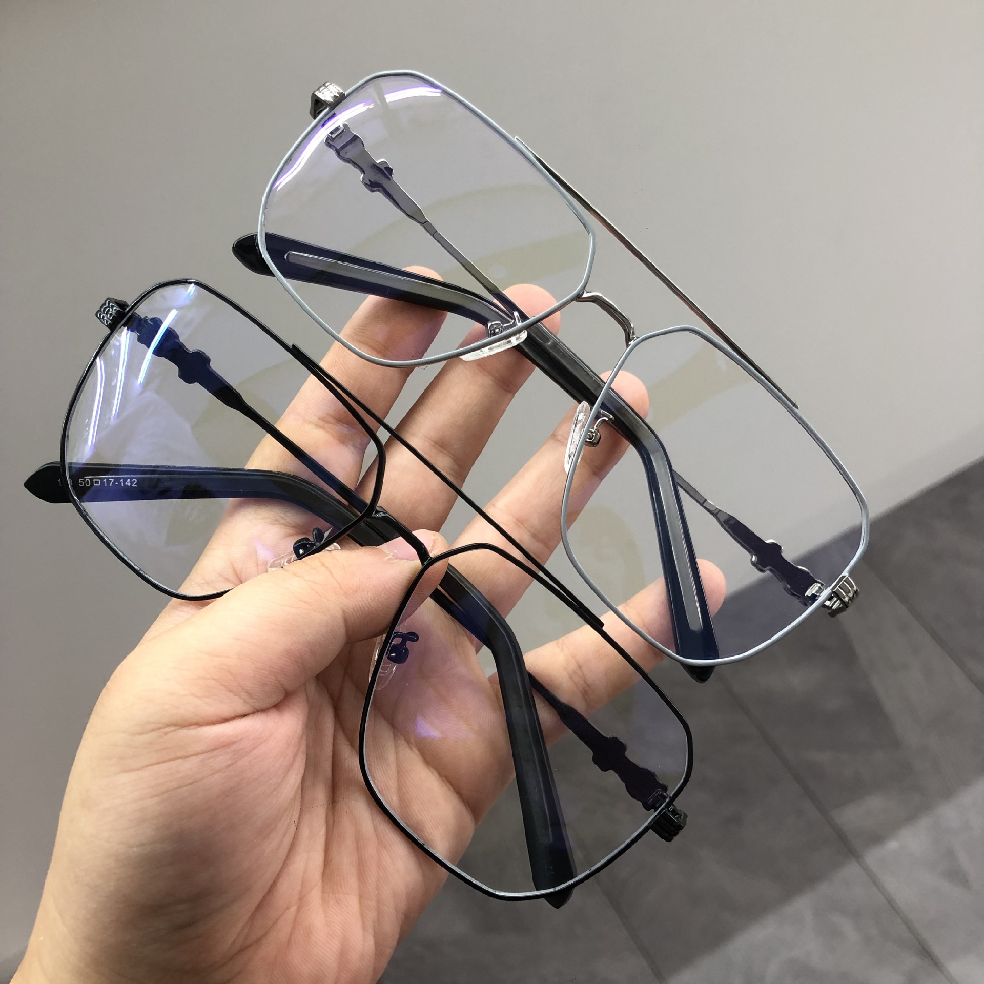 防蓝光眼镜女2021新款双梁大框可配近视眼镜架男网红明星街拍眼镜