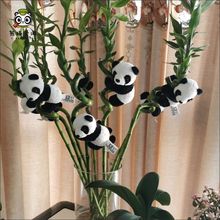 大熊猫夹子玩偶装饰爬竹子公仔小挂件四川成都基地旅游小礼品