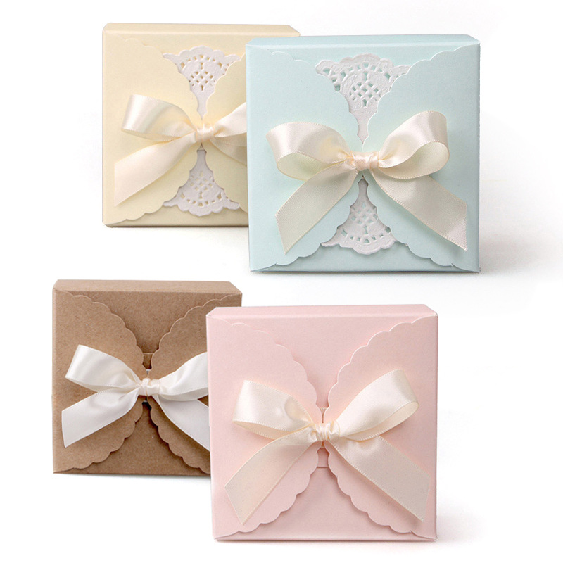 Solid Color Simple Square Handmade Soap Folding Packing Box in Stock Pink Candy Gift White Card Color Small Paper Box
