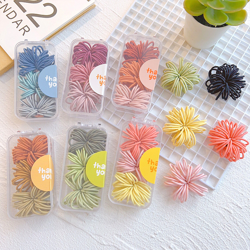 90 Pieces Children's Gradient Hair Rope Does Not Hurt Hair Highly Elastic Hair Rope Small Thumb Ring Rubber Band Baby Hair Accessories