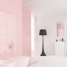 ins莫兰迪瓷砖粉色卫生间洗手台墙砖格子砖工字型六角型马赛克砖