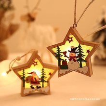 圣诞节装饰用品发光圣诞树挂件小号雪房子道具挂饰北欧ins风挂件