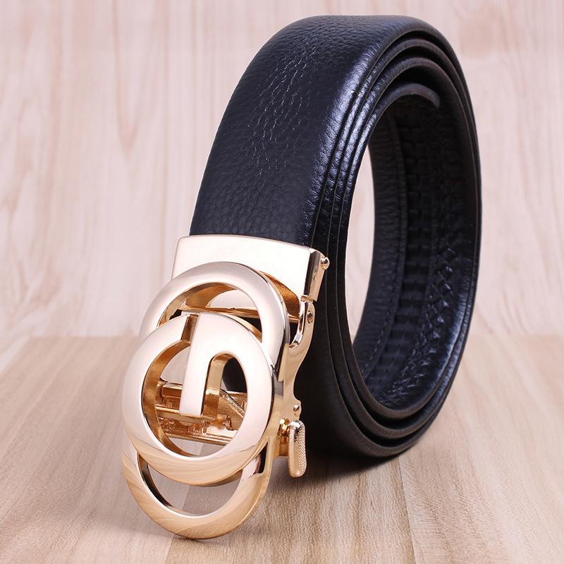 Manufacturer Leather Belt Men's Wholesale Automatic Leather Buckle Casual High-End Belt Men's Cowhide Business Men's Pant Belt