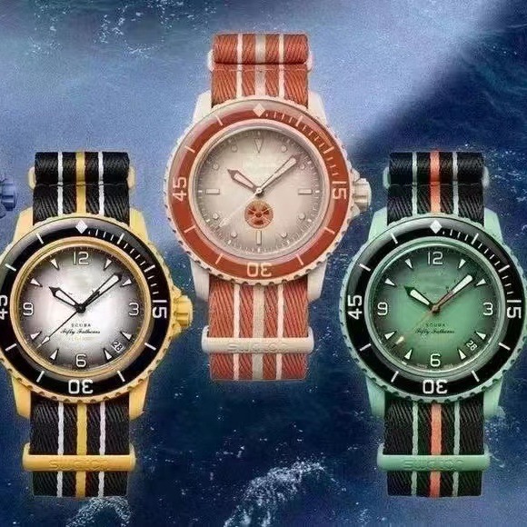 新款适配于gf宝伯斯沃琪联名x swatch尼龙带五十寻联名陶瓷手表带