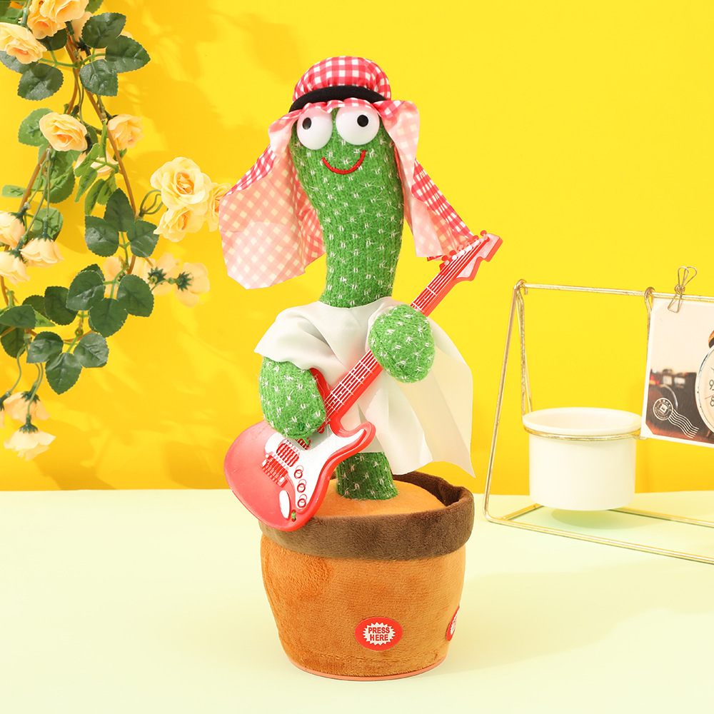 Tiktok Same Style Internet Celebrity Dancing Twisted Cactus Amazon Enchanting Plush Toy That Can Sing and Learn to Speak