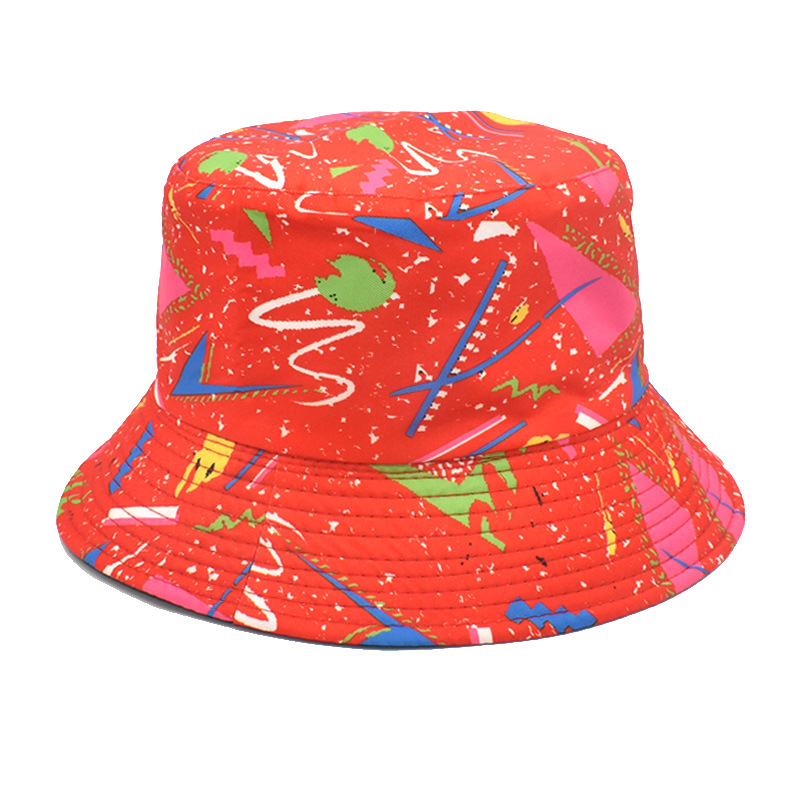 Amazon Autumn New Graffiti Bucket Hat European and American Men & Women Trendy Printing Bucket Hat Outdoor Fashion Sun Hat Men