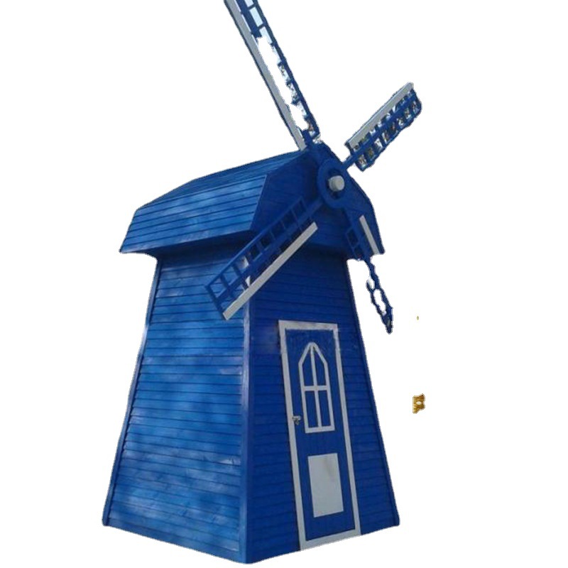 厂家直供户外风车荷兰景观水车风车木质风车定木风车批发