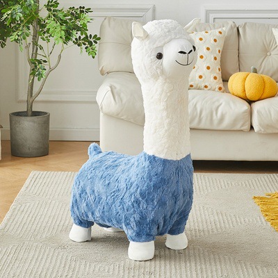 Cute Alpaca Doll Plush Toy Alpaca Stool Seat Creative Living Room Decoration Internet Celebrity Stool Birthday Gift